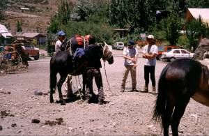 Hiring horses in Banos Morales, photo: M.W.