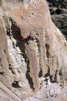 S.Brauchi in "los bufones de dios", 5.11a, photo: I.Morales